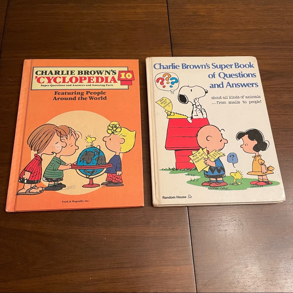 2 Charlie Brown's Super Book of Questions & Answers 1976 & Encyclopedia Vol 10
